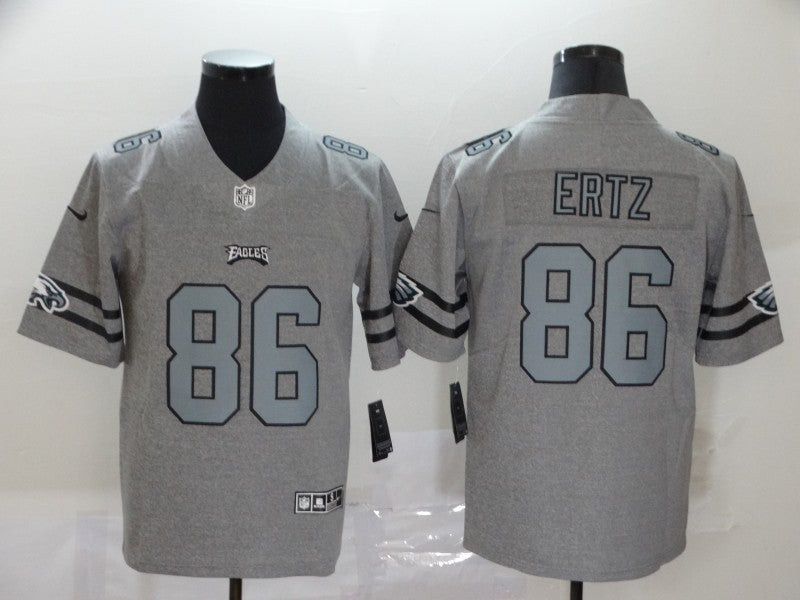 Mens Philadelphia Eagles #86 Zach Ertz 2019 Gray Gridiron Team Logo Limited Stitched NFL Jersey