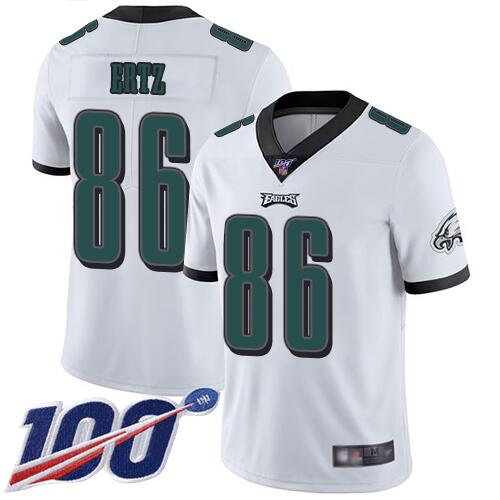 Mens Philadelphia Eagles #86 Zach Ertz White 2019 100th Season Vapor Untouchable Limited Stitched NFL Jersey