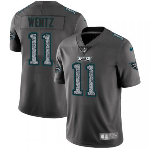 Mens Philadelphia Eagles #11 Carson Wentz 2019 Gray Fashion Static Limited Stitched NFL Jersey