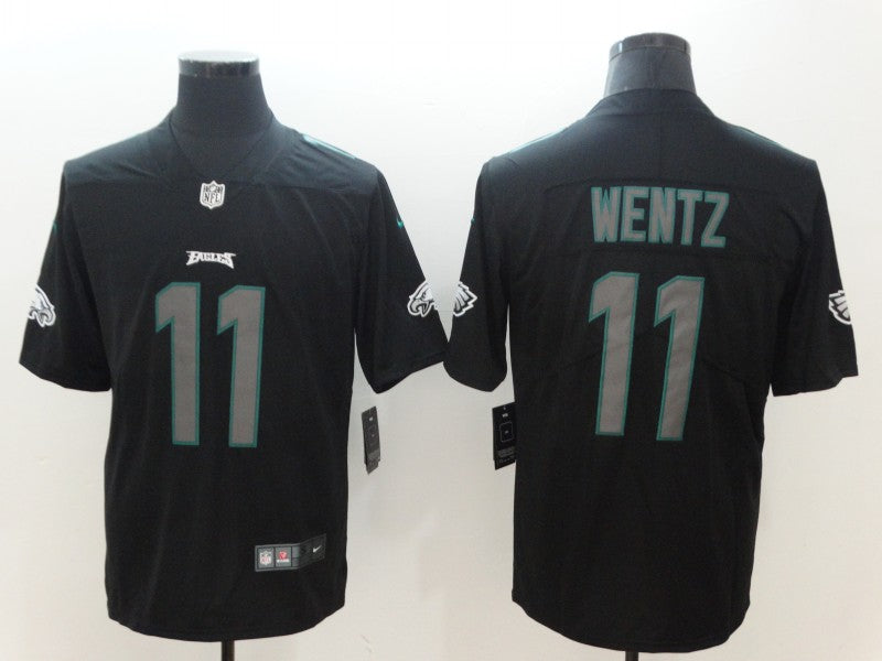 Mens Philadelphia Eagles #11 Carson Wentz Black 2018 Impact Limited Stitched NFL Jersey
