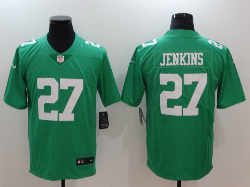 Mens Philadelphia Eagles #27 Malcolm Jenkins Green Throwback Vapor Untouchable Limited Stitched NFL Jersey