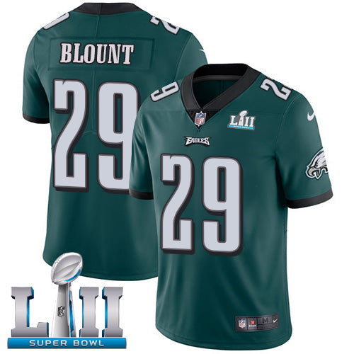 Mens Philadelphia Eagles #29 LeGarrette Blount Green Super Bowl LII Game Event Stitched NFL Jersey