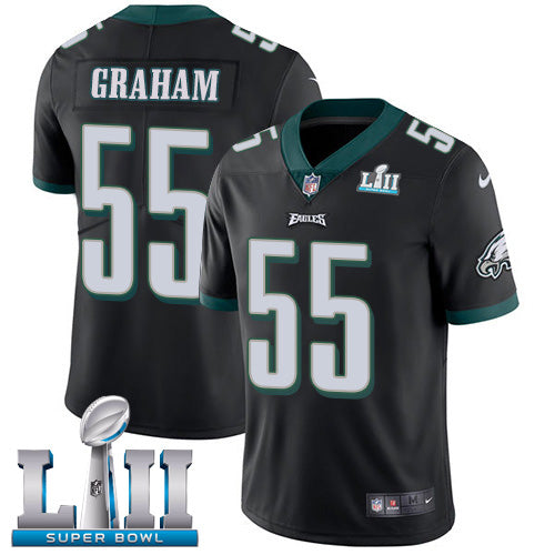 Mens Philadelphia Eagles # 55 Brandon Graham Black Super Bowl LII Game Stitched NFL Jersey