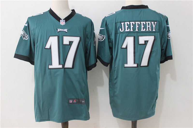 Mens Philadelphia Eagles #17 Alshon Jeffery Nike Green Stitched NFL Game Jersey