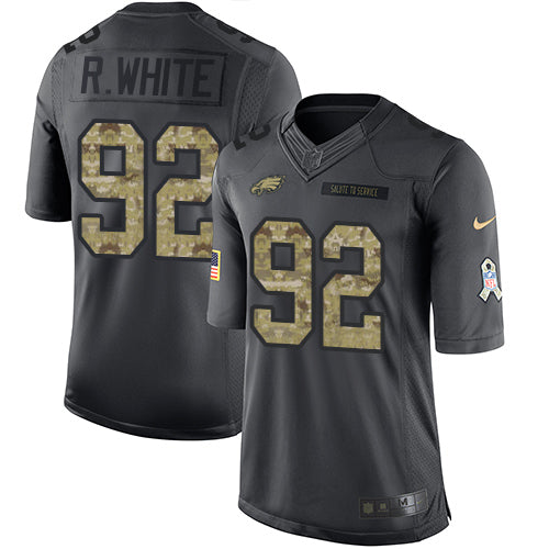 Nike Eagles #92 Reggie White Black Mens Stitched NFL Limited 2016 Salute To Service Jersey