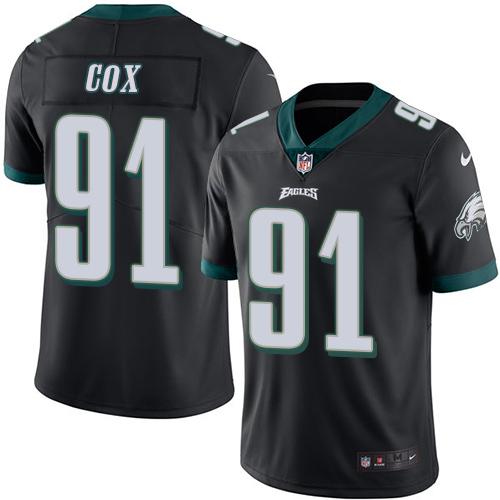 Nike Eagles #91 Fletcher Cox Black Mens Stitched NFL Limited Rush Jersey