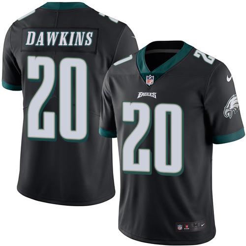Nike Eagles #20 Brian Dawkins Black Mens Stitched NFL Limited Rush Jersey
