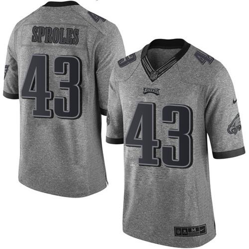 Nike Eagles #43 Darren Sproles Gray Mens Stitched NFL Limited Gridiron Gray Jersey