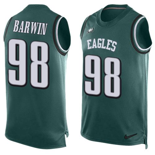 Nike Eagles #98 Connor Barwin Midnight Green Team Color Mens Stitched NFL Limited Tank Top Jersey