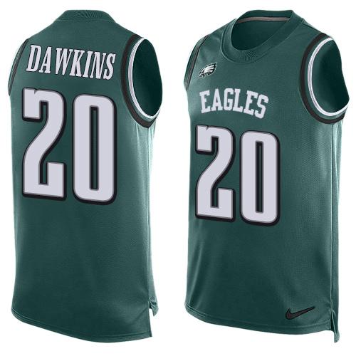 Nike Eagles #20 Brian Dawkins Midnight Green Team Color Mens Stitched NFL Limited Tank Top Jersey
