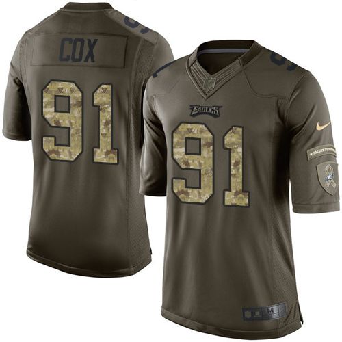 Nike Eagles #91 Fletcher Cox Green Mens Stitched NFL Limited Salute to Service Jersey