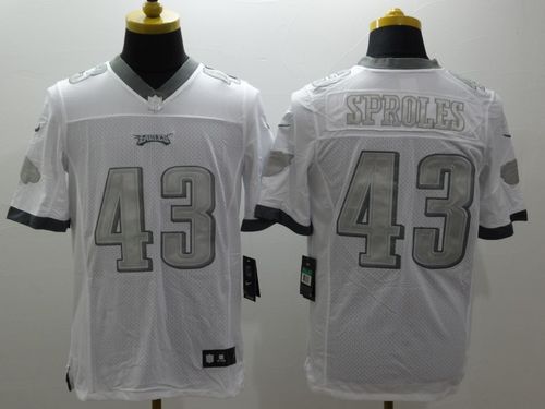 Nike Eagles #43 Darren Sproles White Mens Stitched NFL Limited Platinum Jersey