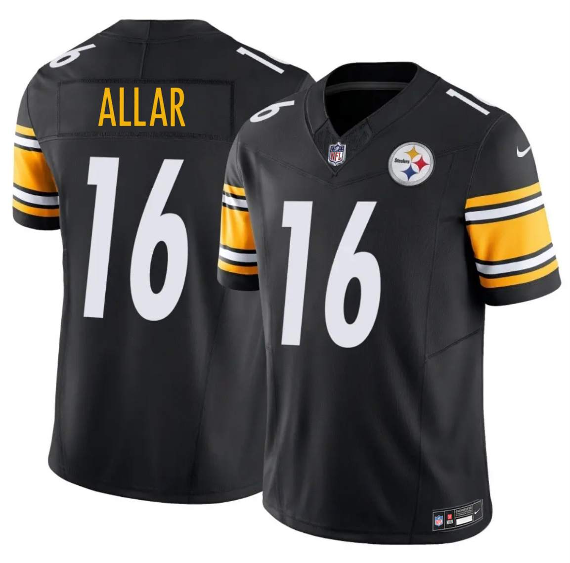 Mens Pittsburgh Steelers #16 Drew Allar Black 2026 Draft FUSE Vapor Limited Stitched Football Jersey