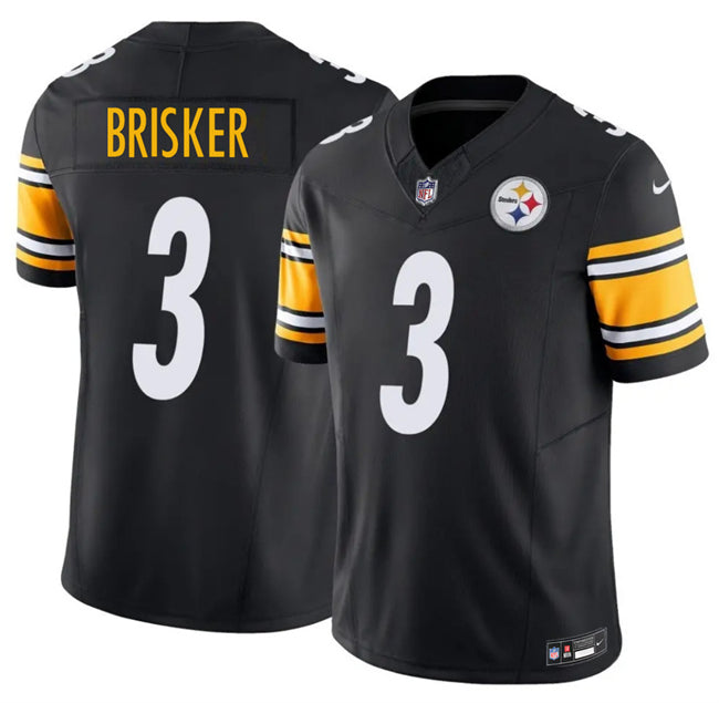 Mens Pittsburgh Steelers #3 Jaquan Brisker Black 2025 FUSE Vapor Limited Stitched Football Jersey