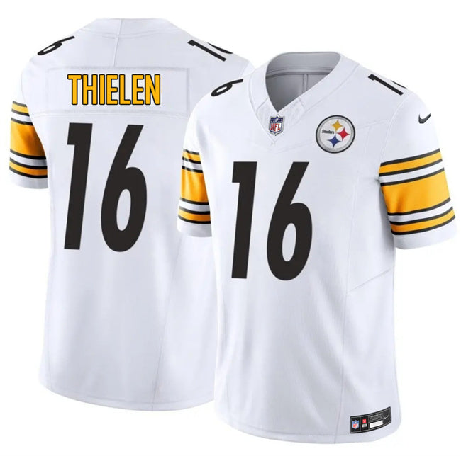 Mens Pittsburgh Steelers #16 Adam Thielen White 2025 FUSE Vapor Limited Stitched Football Jersey