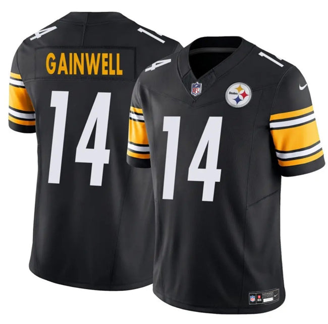 Mens Pittsburgh Steelers #14 Kenneth Gainwell Black 2025 FUSE Vapor Untouchable Limited Stitched Jersey