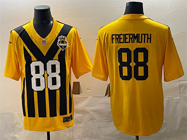 Mens Pittsburgh Steelers #88 Pat Freiermuth Gold 1933 Throwback Alternate Stitched Football Jersey