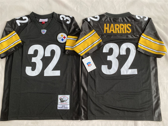 Mens Pittsburgh Steelers #32 Franco Harris Black Stitched Football Jersey