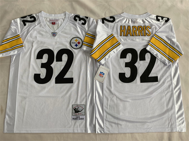 Mens Pittsburgh Steelers #32 Franco Harris White Stitched Football Jersey