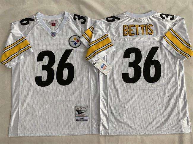 Mens Pittsburgh Steelers #36 Jerome Bettis White Vapor Limited Stitched Football Jersey
