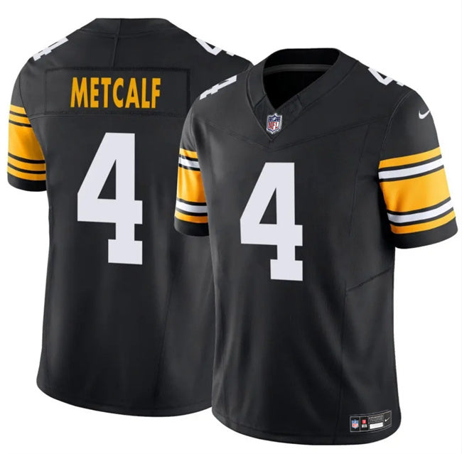 Mens Pittsburgh Steelers #4 DK Metcalf Black 2025 FUSE Vapor Untouchable Limited Stitched Jersey