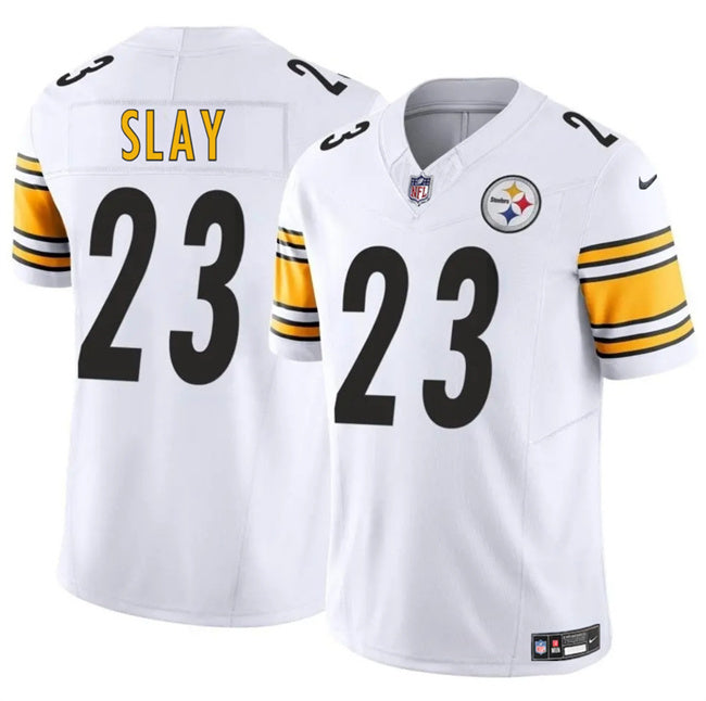 Mens Pittsburgh Steelers #23 Darius Slay Jr White 2025 FUSE Vapor Untouchable Limited Stitched Jersey