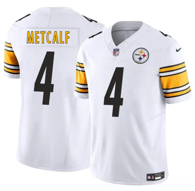 Mens Pittsburgh Steelers #4 DK Metcalf White 2024 FUSE Vapor Untouchable Limited Stitched Jersey