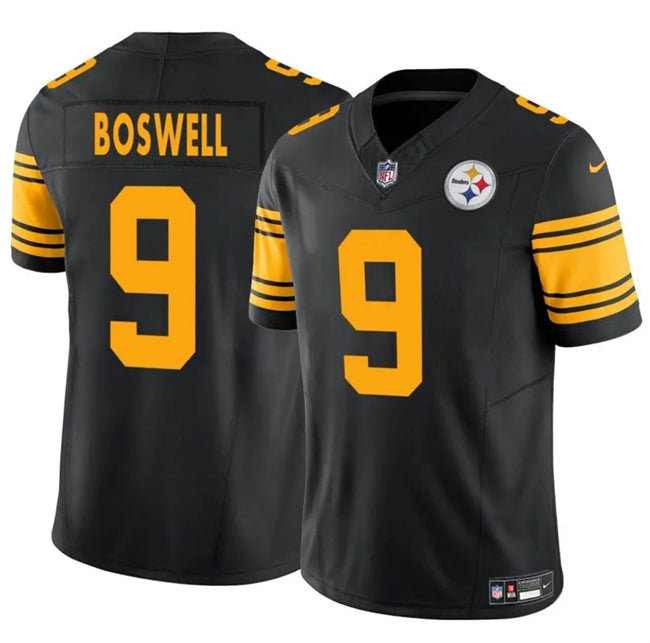 Mens Pittsburgh Steelers #9 Chris Boswell Black 2024 FUSE Color Rush Limited Stitched Jersey