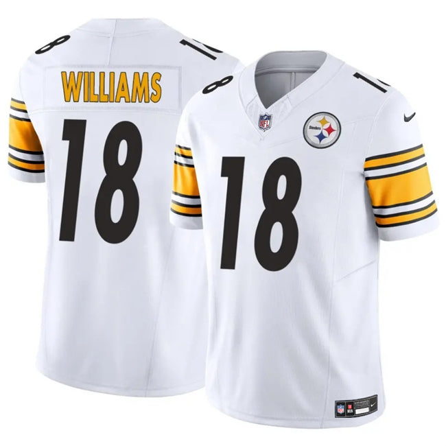 Mens Pittsburgh Steelers #18 Mike Williams White 2024 FUSE Vapor Untouchable Limited Stitched Jersey
