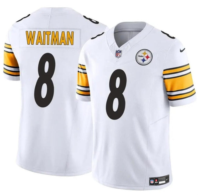 Mens Pittsburgh Steelers #8 Corliss Waitman White 2024 FUSE Alternate Vapor Untouchable Limited Stitched Jersey