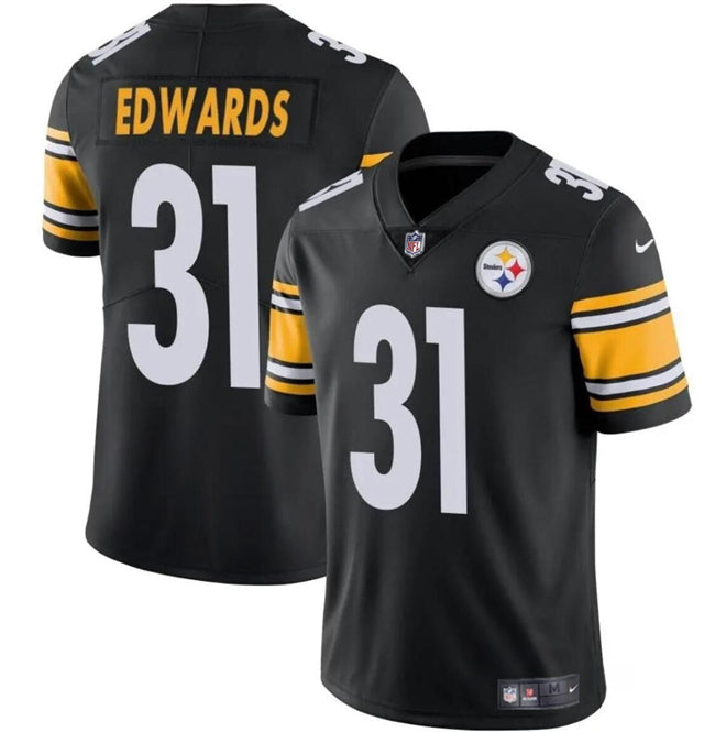Mens Pittsburgh Steelers #31 Daijun Edwards Black Vapor Untouchable Limited Stitched Jersey