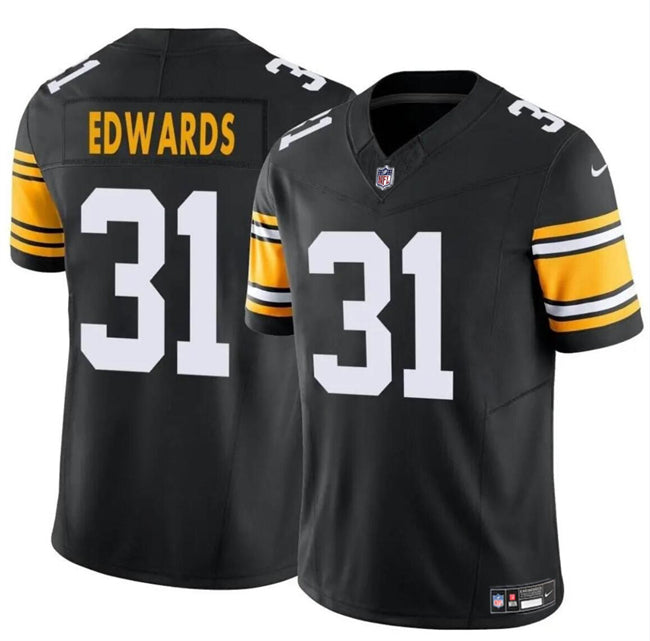 Mens Pittsburgh Steelers #31 Daijun Edwards Black 2024 FUSE Alternate Vapor Untouchable Limited Stitched Jersey
