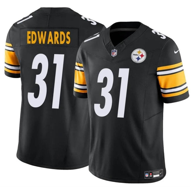 Mens Pittsburgh Steelers #31 Daijun Edwards Black 2024 FUSE Vapor Untouchable Limited Stitched Jersey