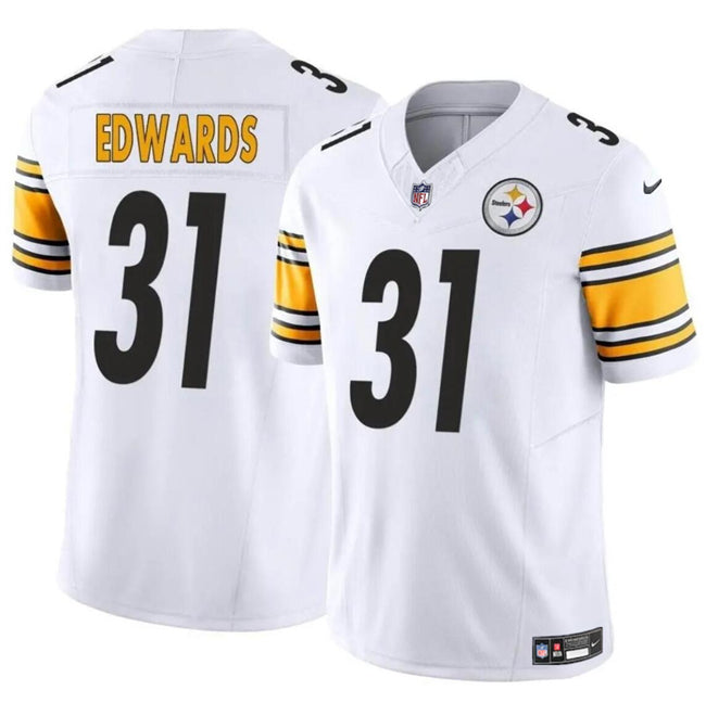 Mens Pittsburgh Steelers #31 Daijun Edwards White 2024 FUSE Vapor Untouchable Limited Stitched Jersey