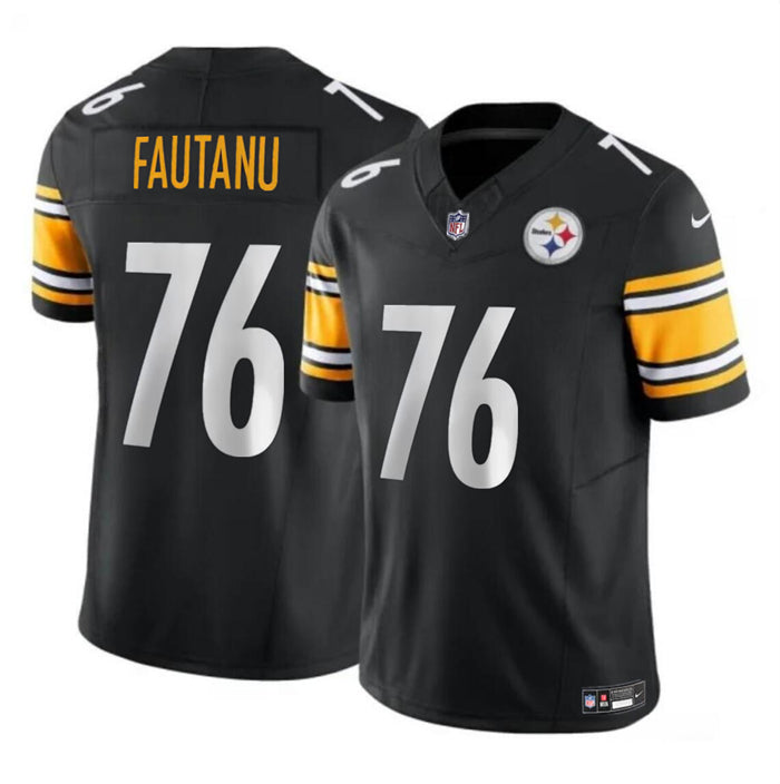 Mens Pittsburgh Steelers #76 Troy Fautanu Black 2024 Draft FUSE Vapor Untouchable Limited Stitched Jersey