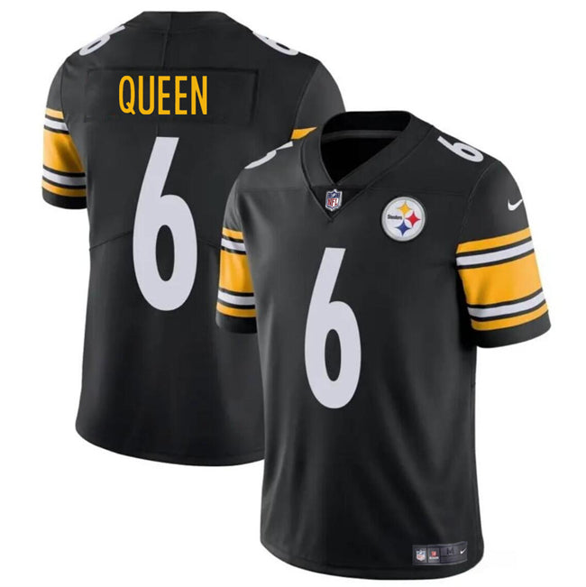 Mens Pittsburgh Steelers #6 Patrick Queen Black Vapor Untouchable Limited Stitched Jersey