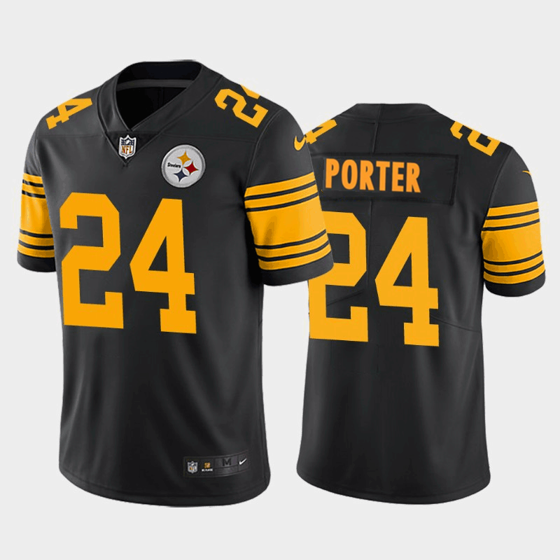 Mens Pittsburgh Steelers #24 Joey Porter Jr Black 2023 Draft Color Rush Limited Stitched Jersey