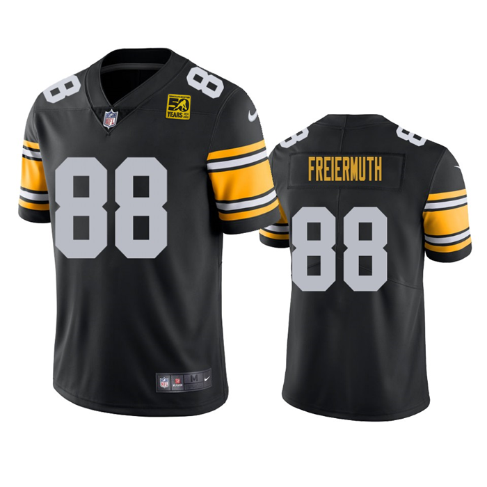 Mens Pittsburgh Steelers #88 Pat Freiermuth Black 2023 50th Anniversary Vapor Untouchable Limited Jersey