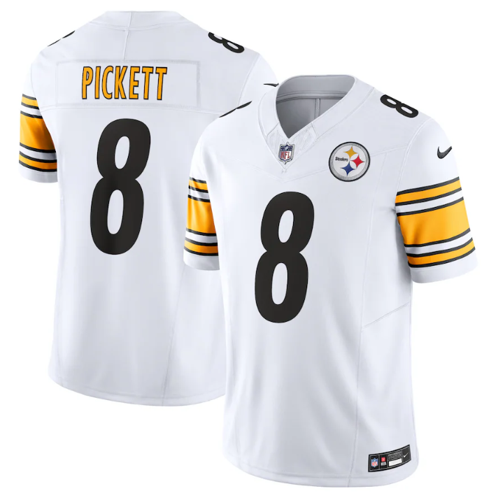 Mens Pittsburgh Steelers #8 Kenny Pickett White 2023 FUSE Vapor Untouchable Limited Jersey