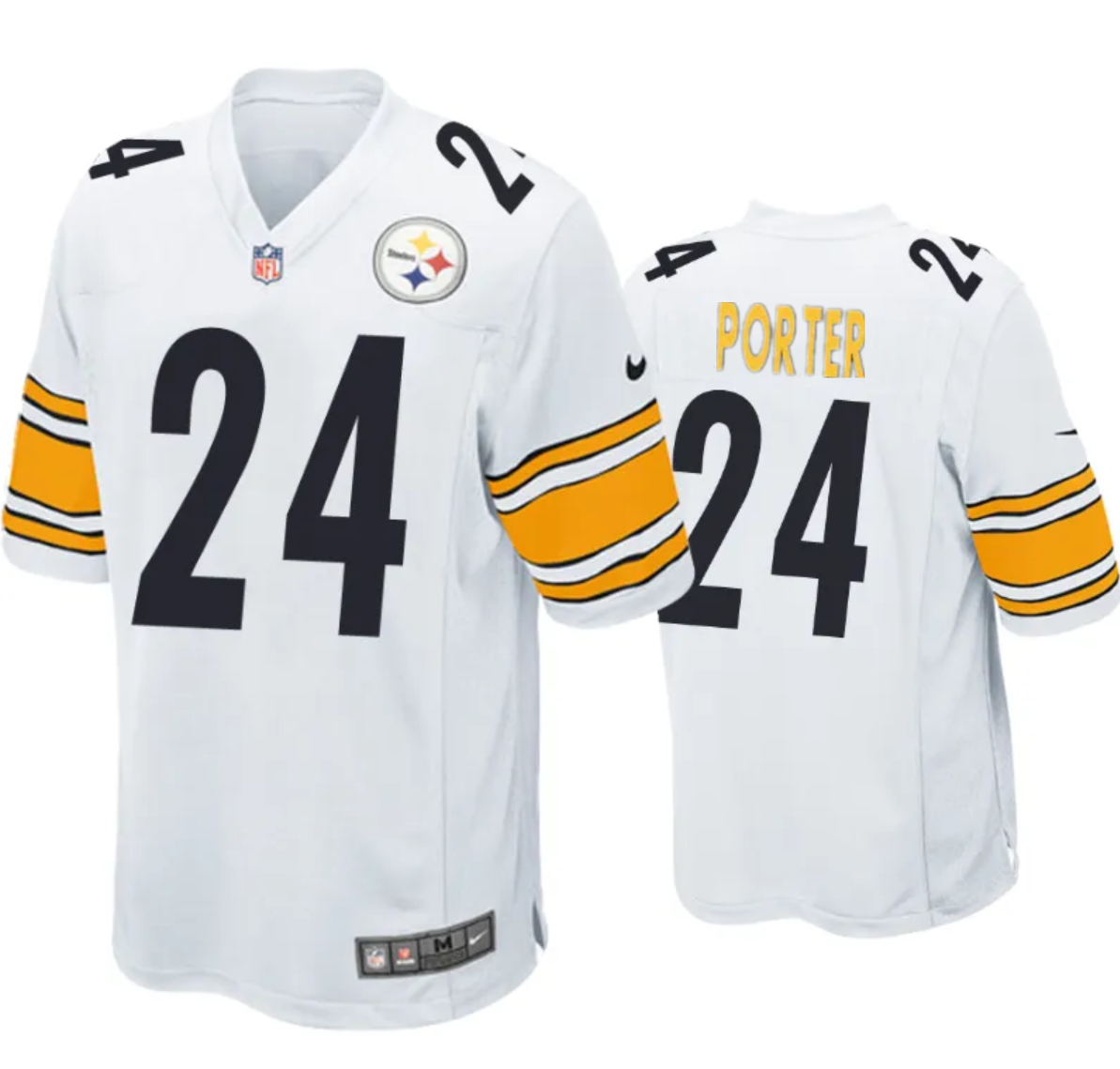 Mens Pittsburgh Steelers #24 Joey Porter Jr White 2023 Draft Stitched Game Jersey