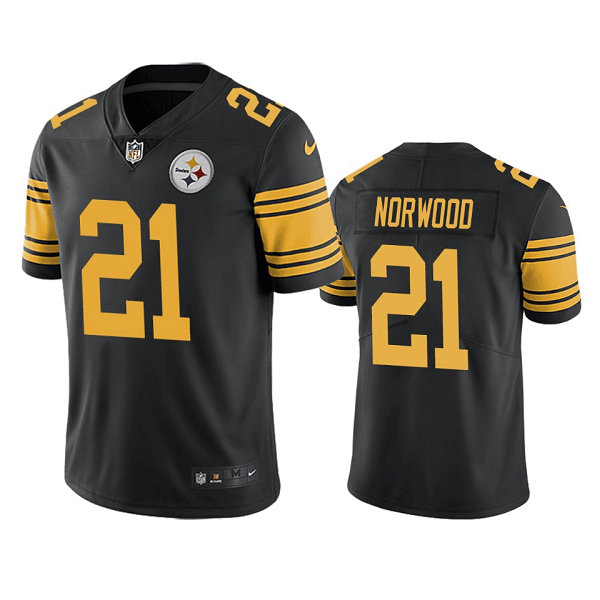 Mens Pittsburgh Steelers #21 Tre Norwood Black Color Rush Limited Stitched Jersey