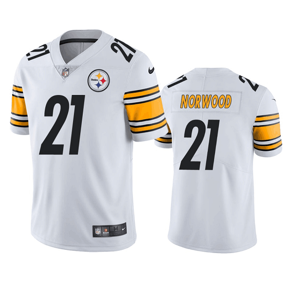 Mens Pittsburgh Steelers #21 Tre Norwood White Vapor Untouchable Limited Stitched Jersey