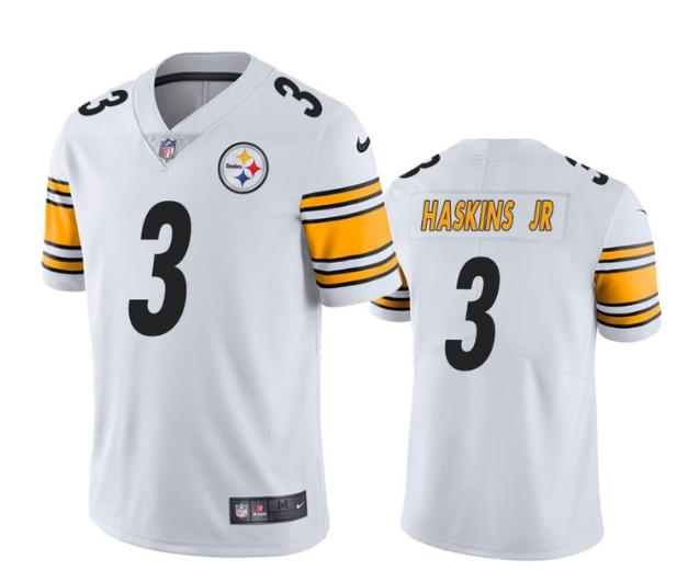 Mens Pittsburgh Steelers #3 Dwayne Haskins Jr White Vapor Untouchable Limited Stitched Jersey