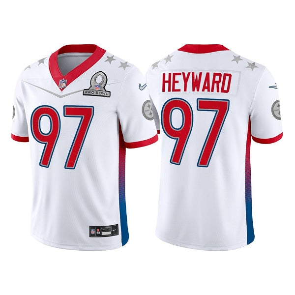 Mens Pittsburgh Steelers #97 Cameron Heyward 2022 White Pro Bowl Stitched Jersey