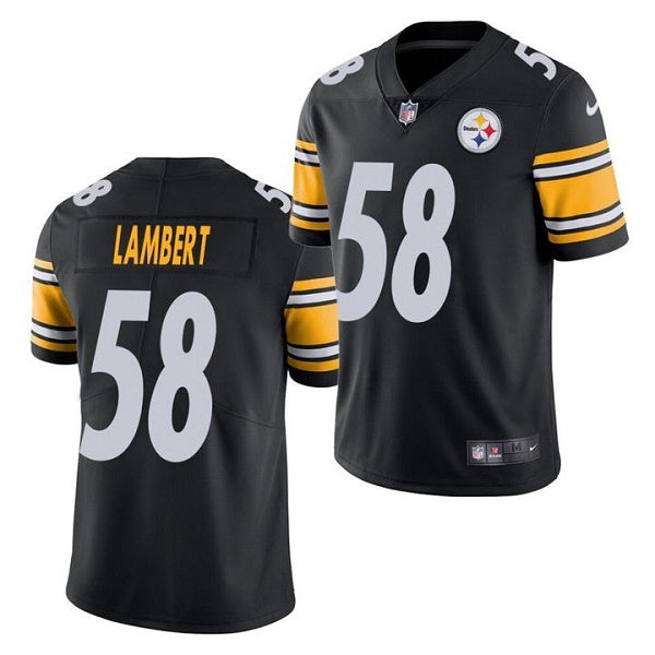 Mens Pittsburgh Steelers #58 Jack Lambert Black Vapor Untouchable Limited Stitched Jersey