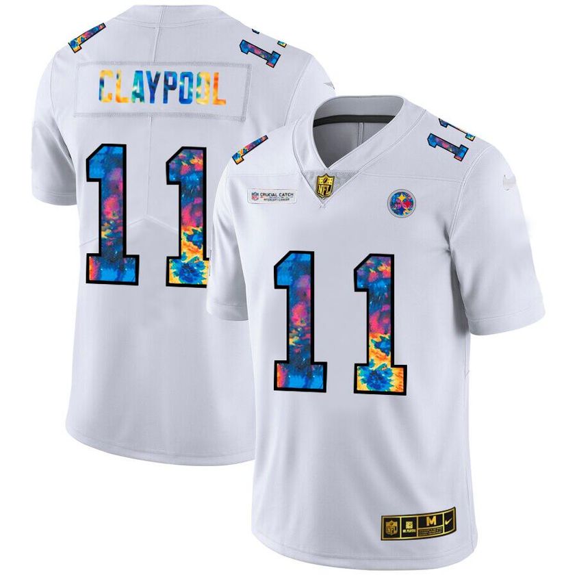 Mens Pittsburgh Steelers #11 Chase Claypool 2020 White Crucial Catch Limited Stitched Jersey