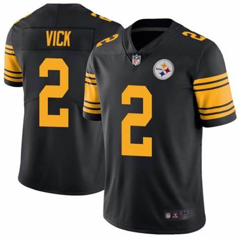 Mens Pittsburgh Steelers #2 Michael Vick Black Color Rush Limited Stitched Jersey