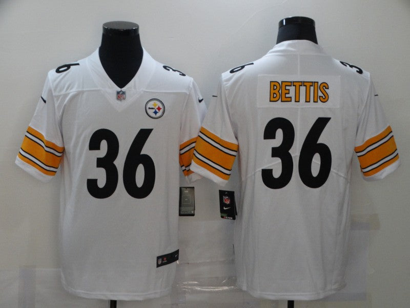 Mens Pittsburgh Steelers #36 Jerome Bettis White Vapor Stitched Jersey