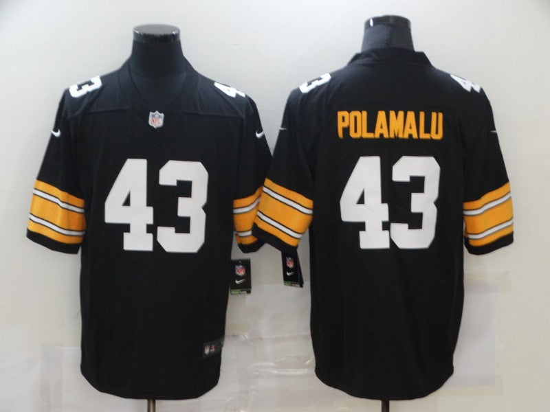 Mens Pittsburgh Steelers #43 Troy Polamalu Black Stitched Jersey