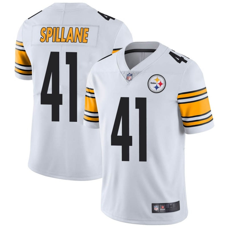 Mens Pittsburgh Steelers #41 Robert Spillane White Vapor Untouchable Limited Stitched Jersey